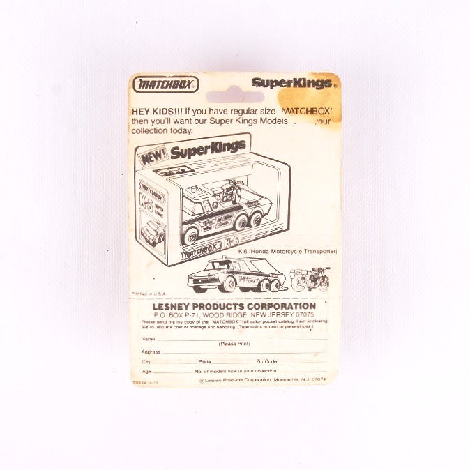 NEW Vintage 1980 Matchbox Mobile Crane #49 Die-Cast Vehicle by Lesney
