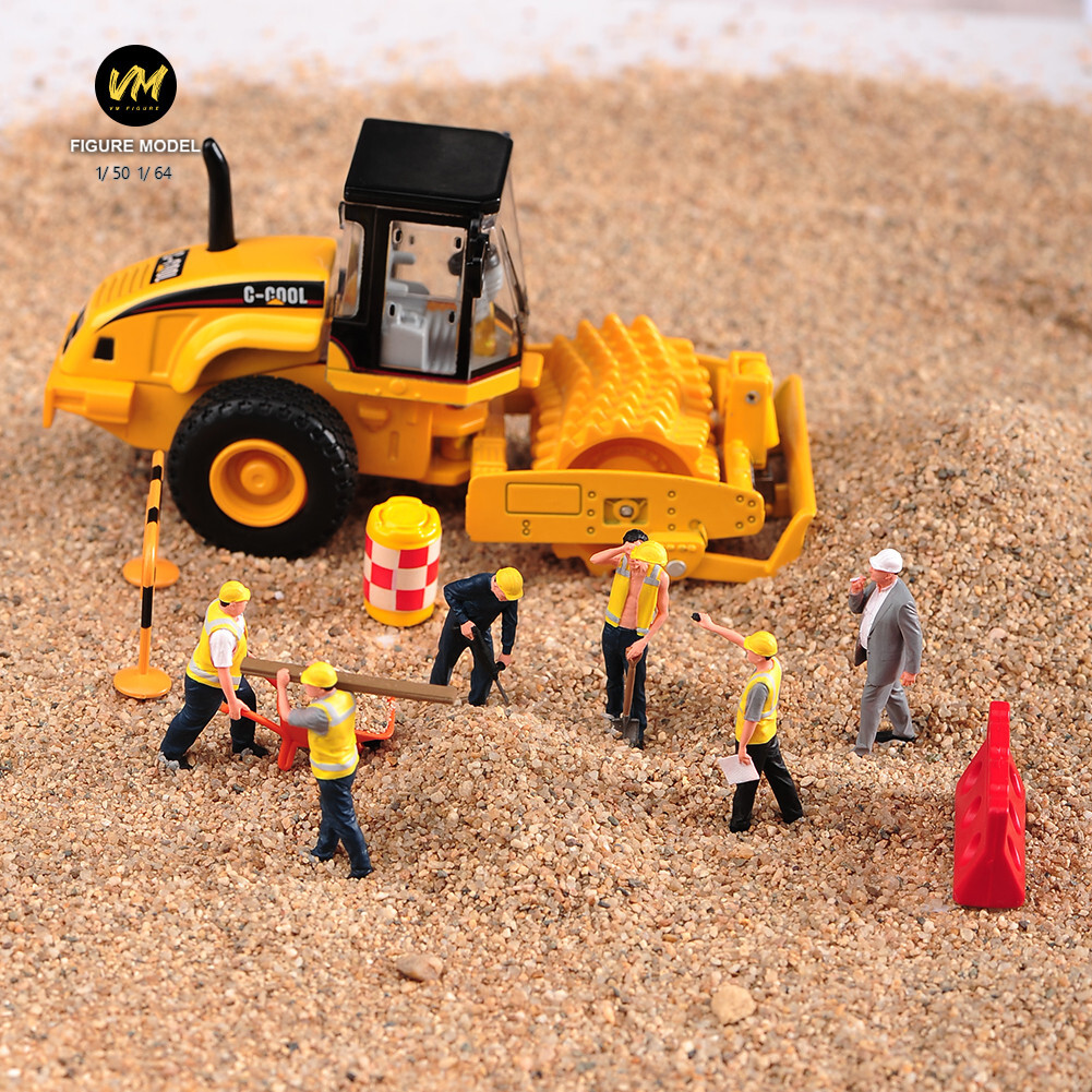 1/64 6pcs Figurine Truck Workers Construction Scene Dolls Fit Cars vehicle Toys