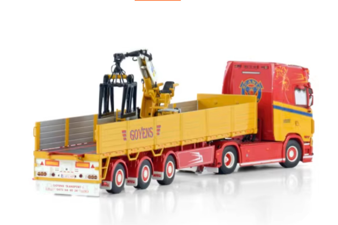 WSI 1:50 Scania S CS20H 4×2 GOYENS Brick Trailer Diecast Truck Model 01-4560
