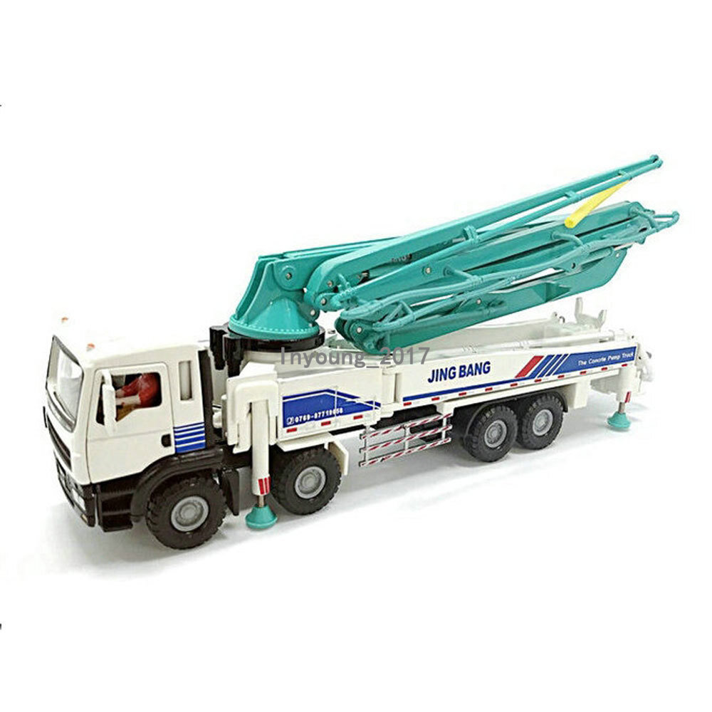 1:50 Concrete Pump Truck Toy Construction Vehicle Diecast Model Toy Car White