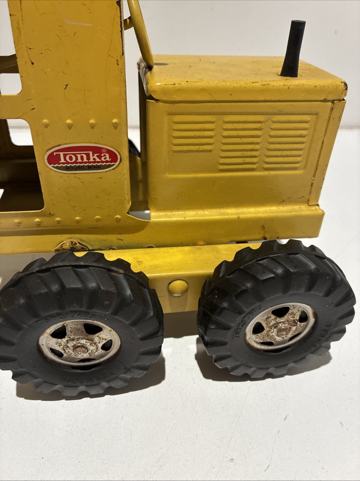 Tonka Truck ROAD GRADER DIe Cast Steel 1950-60’s 17in. Long STEERING