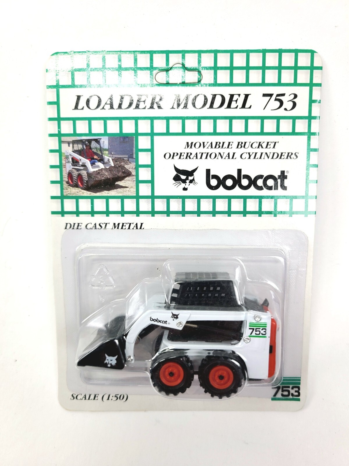 Bobcat 753 Green Skid-Steer Loader Clover 1:50 Scale Diecast Model #6722323 New