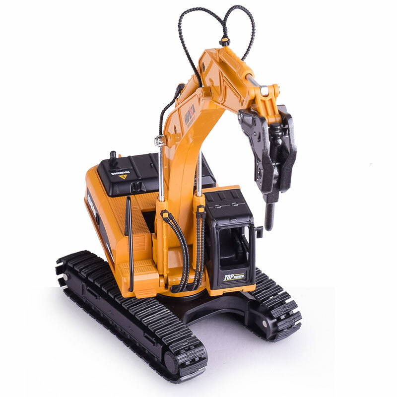 1/50 Drill Excavator Toy Construction Equipment Diecast Toy Vehicle Kids Toys