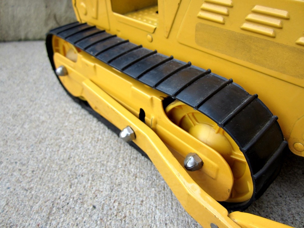 Vintage Nylint Steel Bulldozer Toy with Rubber Tracks Jumbo Dozer