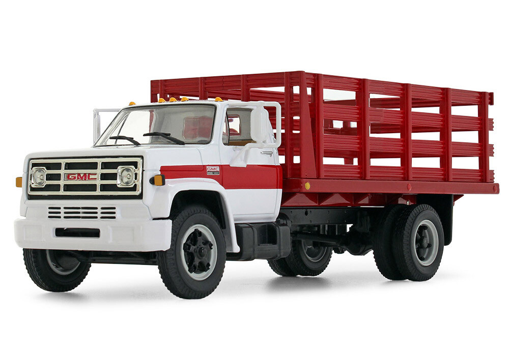 First Gear 60-0917 Chevrolet C65 Single Axle w/Stake Body – White / Red 1/64 MIB