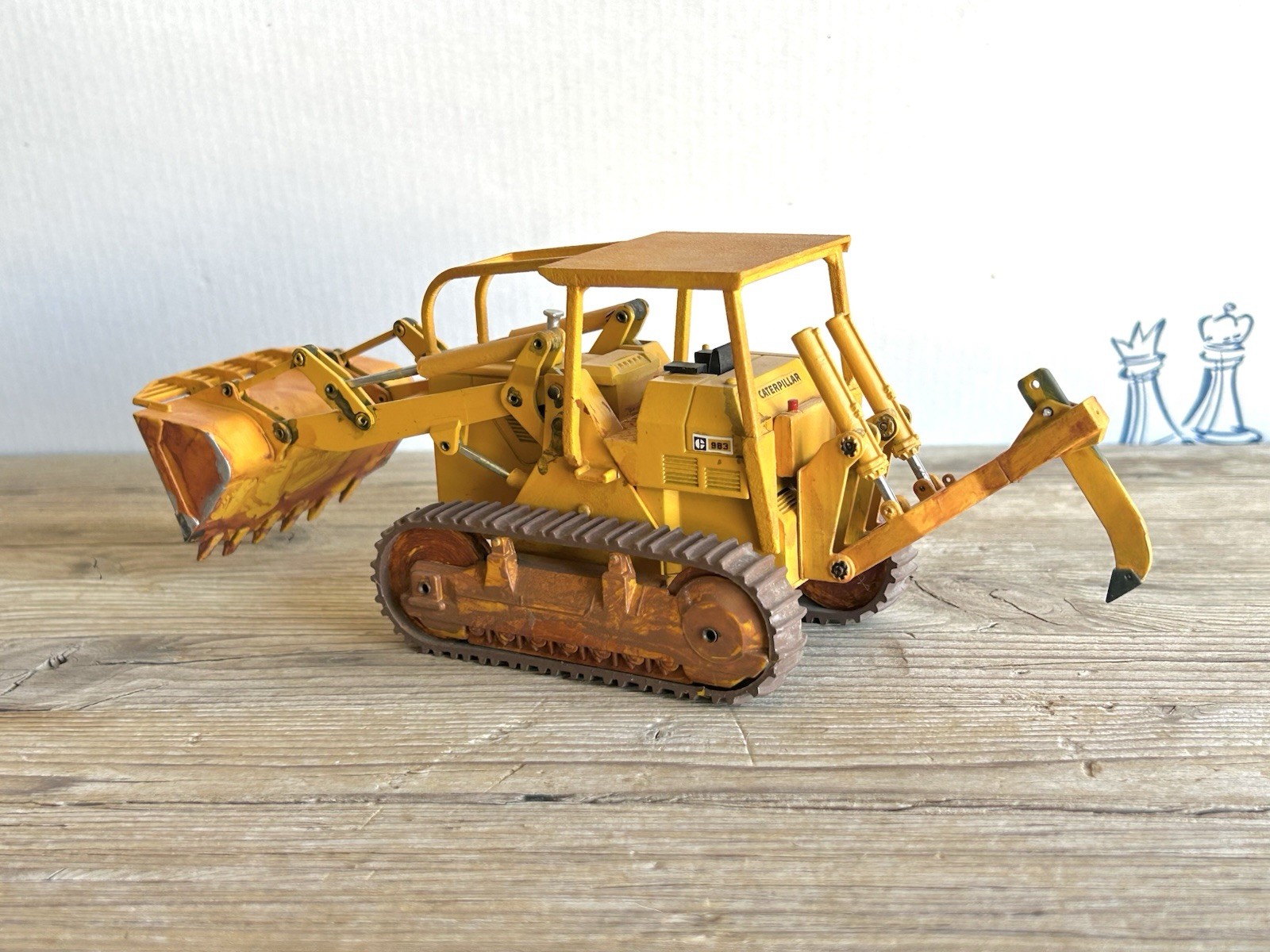 NZG 1/50 Scale Caterpillar CAT 983 Track Loader with Custom OROPS & Kelly Ripper