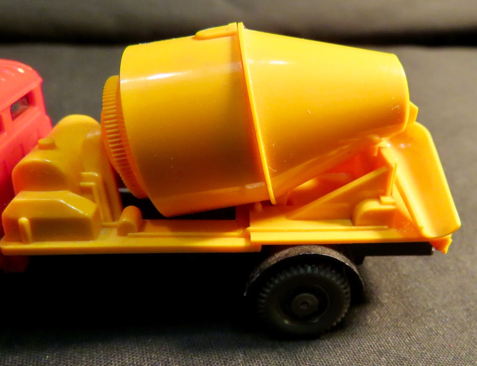 Vintage Wiking Mercedes Red & Yellow Plastic Toy Cement Truck, Germany