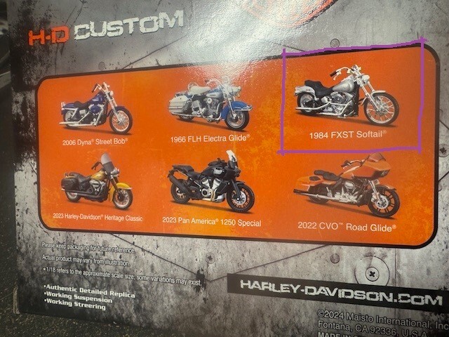 Maisto 1/18 HARLEY-DAVIDSON Motorcycle 1984 FXST Softail Silver #3136044📌USA
