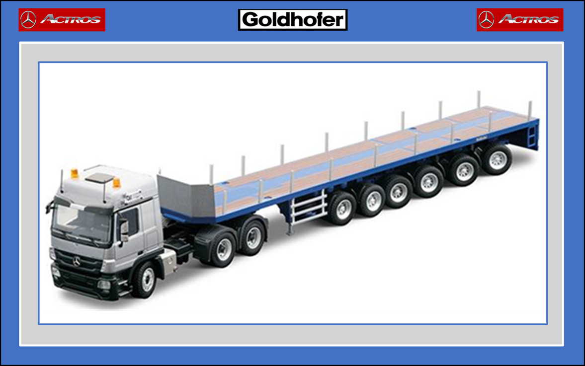 1/50 Conrad MB ACTROS 6×4 + GOLDHOFER Semi Trailer