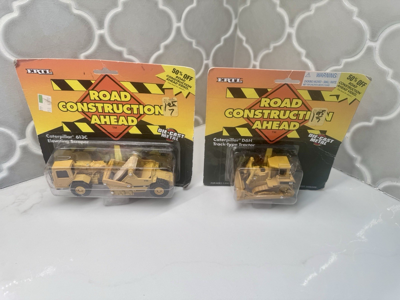 Vintage 1995 ERTL Road Construction Ahead Die Cast Lot Caterpillar CAT