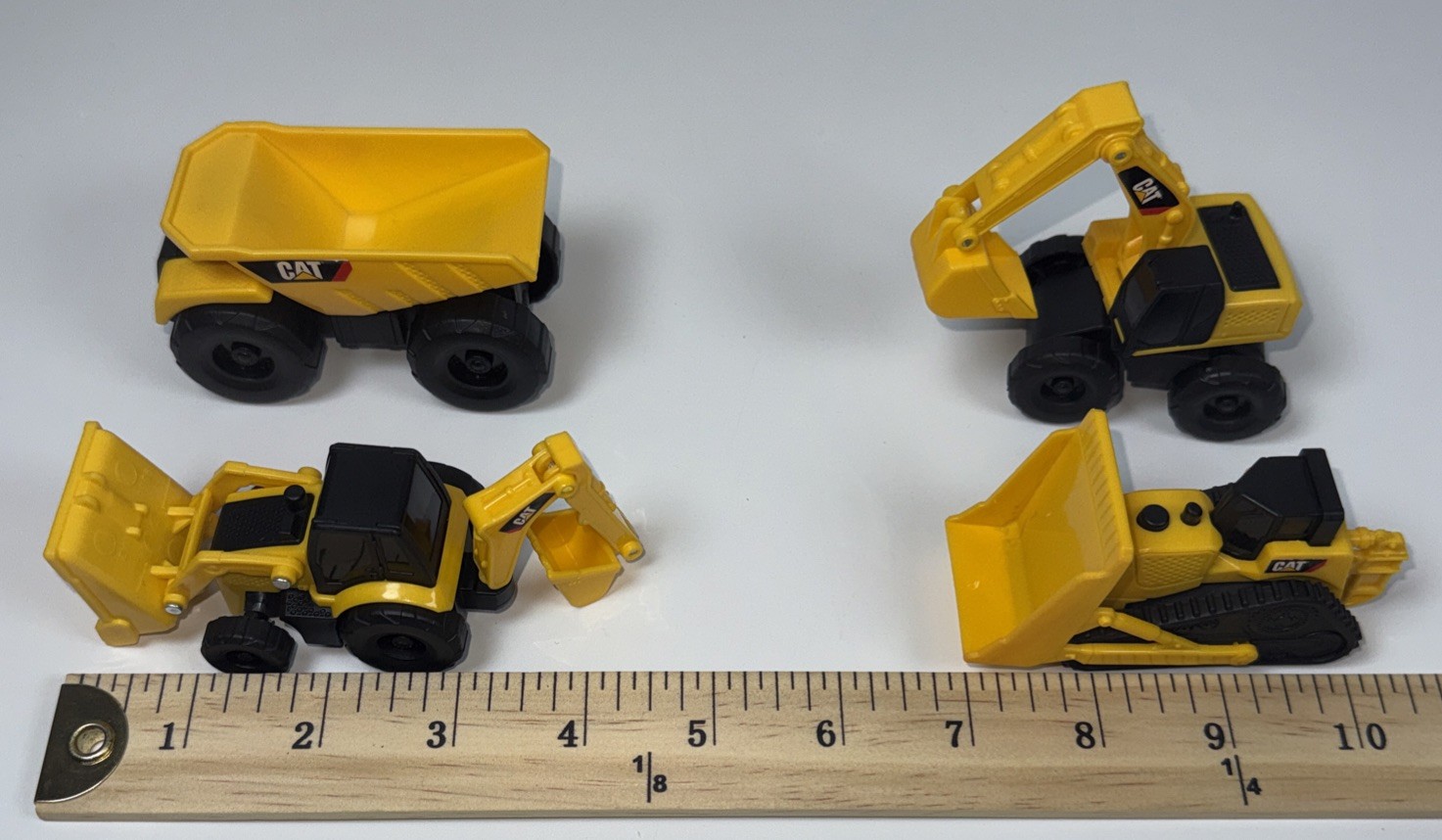Toy State CAT Construction Caterpillar Excavator Digger Truck Bulldozer 4 Piece