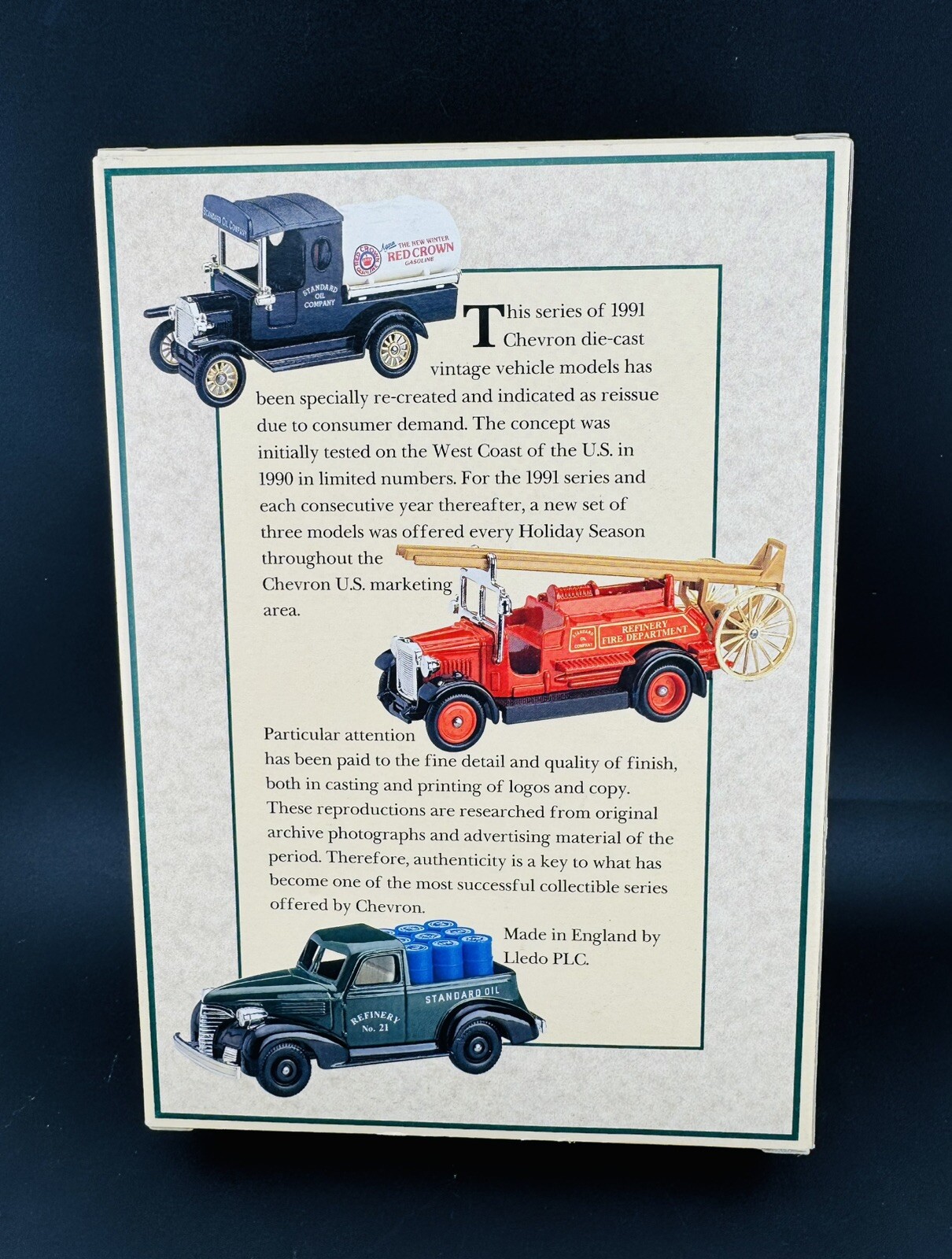 Chevron 1991 Commemorative Series Reissued 1998 3-Pack Diecast Model Replicas