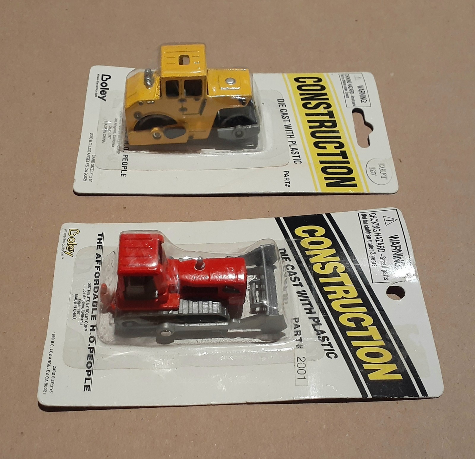 Boley Diecast Construction Bulldozer & Road Roller New In Package 1:87 HO Scale