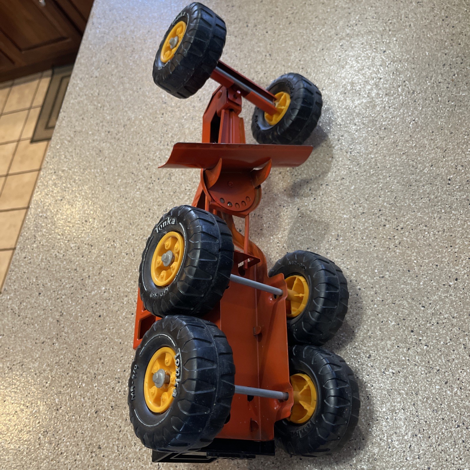 VTG 1970’s Tonka Pressed Steel Orange Road Grader- MR-970 Wheels