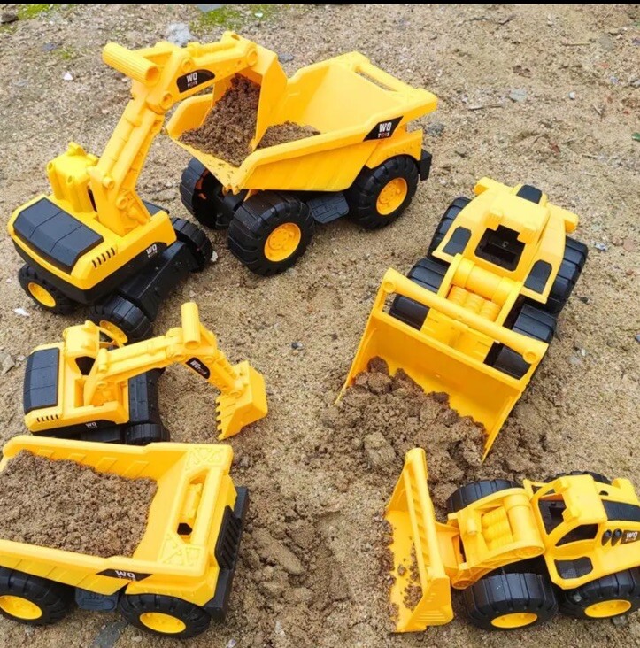 Excavator Dump Truck Bull Dozer Model Toy Engineering Vehicle Set Of 3