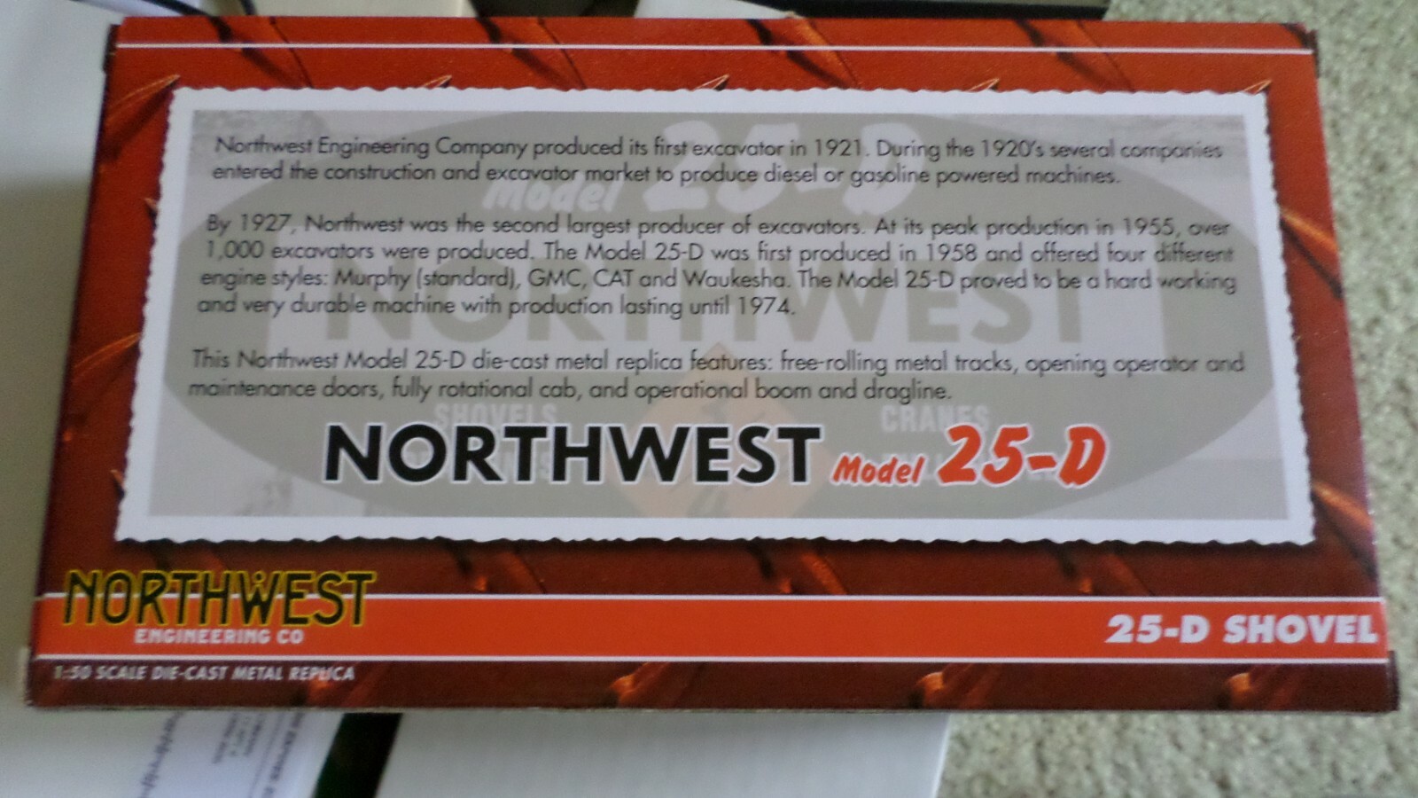 SpecCast Northwest Engineering model 25-D shovel 1:50 or 1/50 scale Box Toy LN+