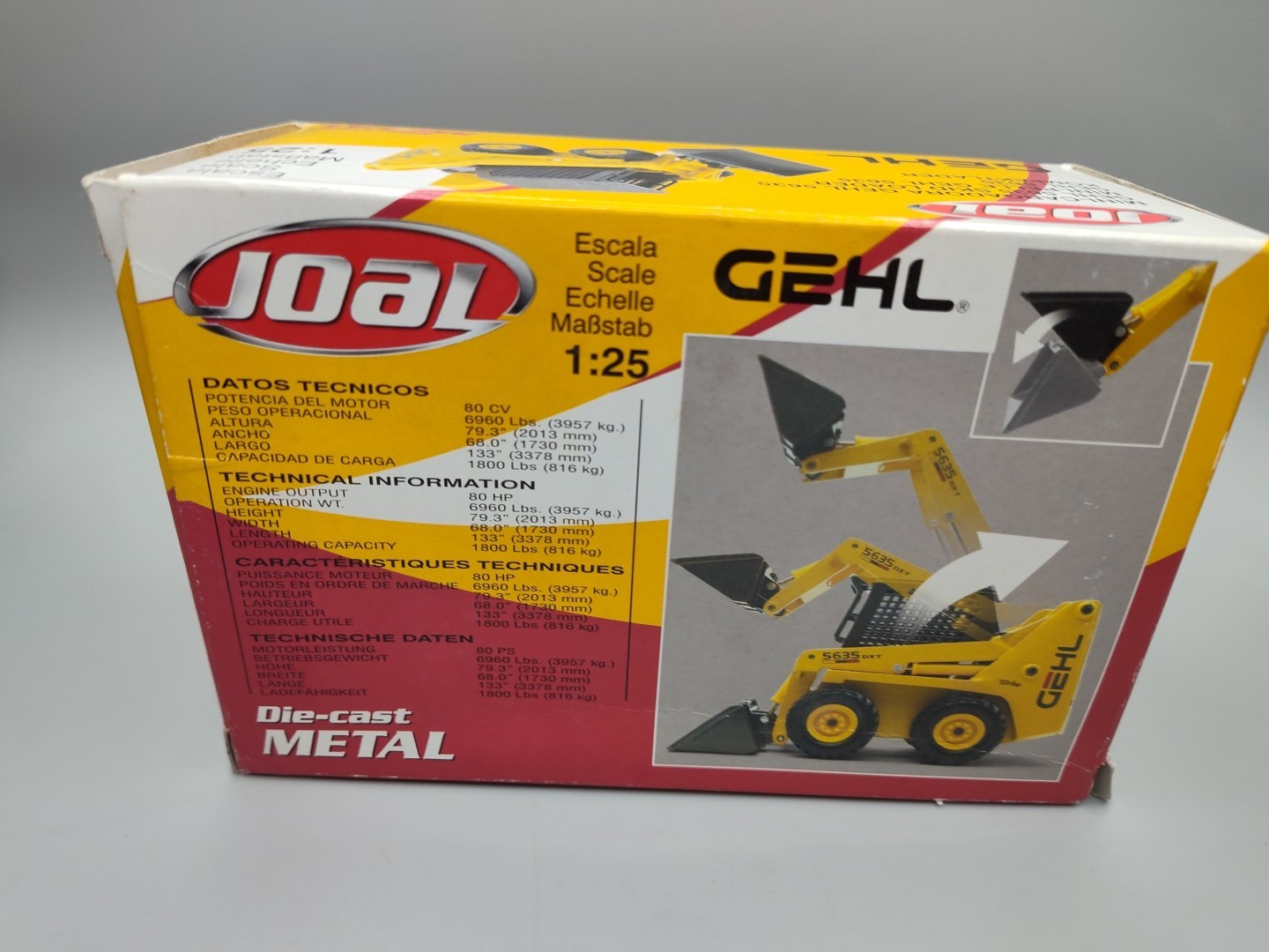 JOAL Gehl 5635 Skid Loader 1/25 Diecast Model NIB