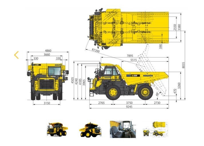 Komatsu Original Miniature Heavy Duty Dump Truck (August 2017) HD325-8 New Japan