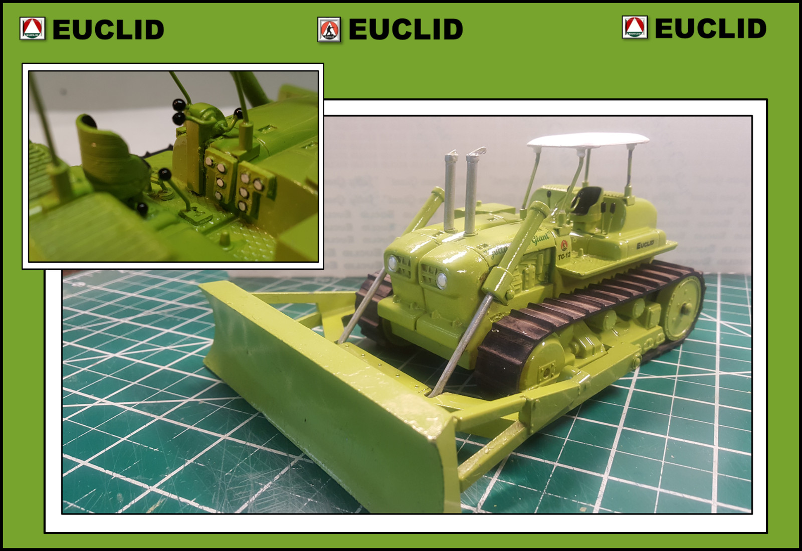 CUSTOM EUCLID Corgi TC-12 Bulldozer in “EUCLID” Colors – FREE SHIPPING $$$