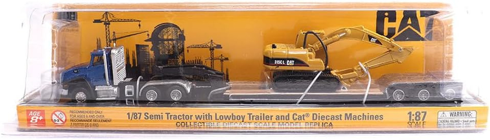 | 1:87 Scale Cat CT660 Day Cab Tractor with Lowboy Trailer and Cat 315C L Hydrau