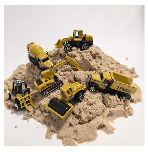 6pcs Alloy Engineering Truck Set Crane Excavator Parking Lot Toy6pcs Alloy Engin
