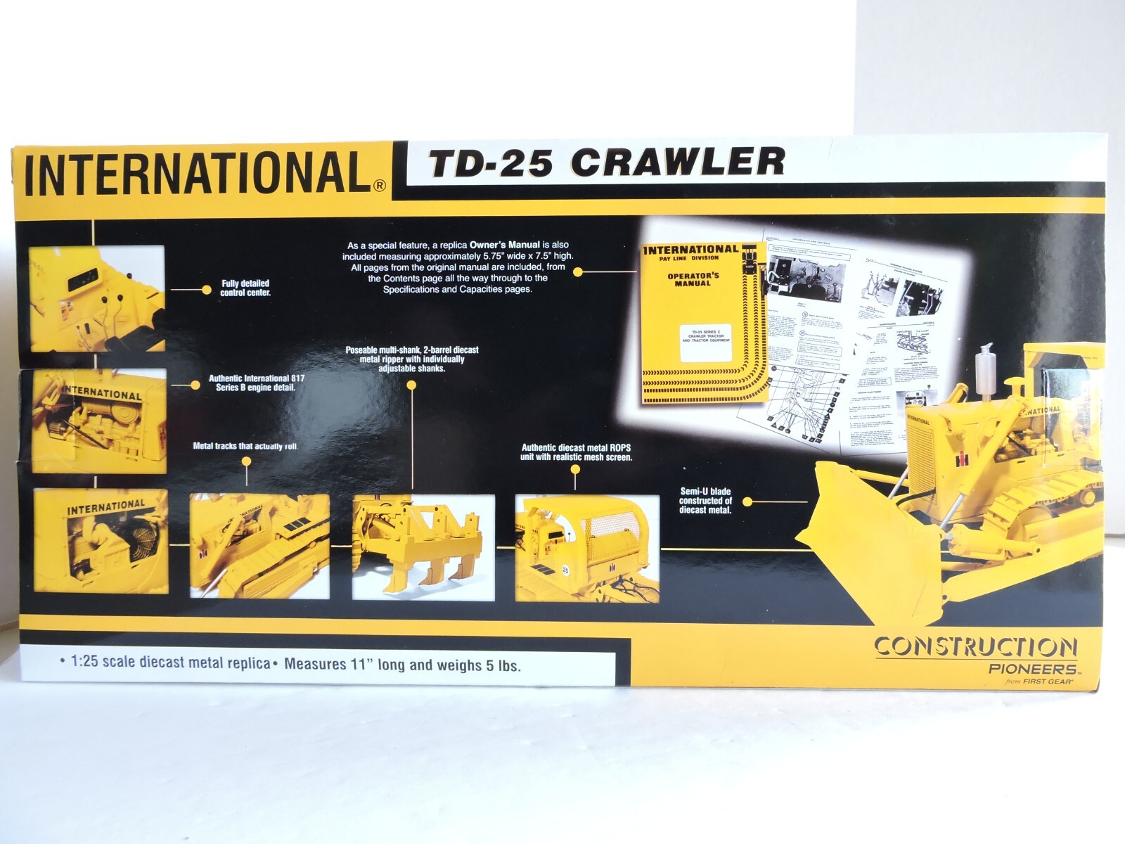 2002 VINTAGE First Gear IH TD-25 Crawler with Ripper 1/25th Scale Replica NIB