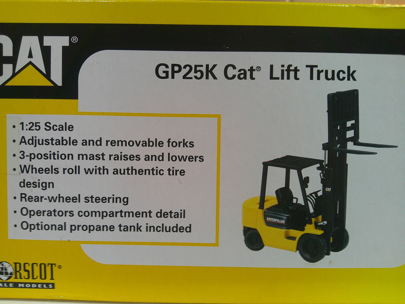 Norscot CAT GP25K Lift Truck 1:25 Scale Yellow Sealed Good+ Box