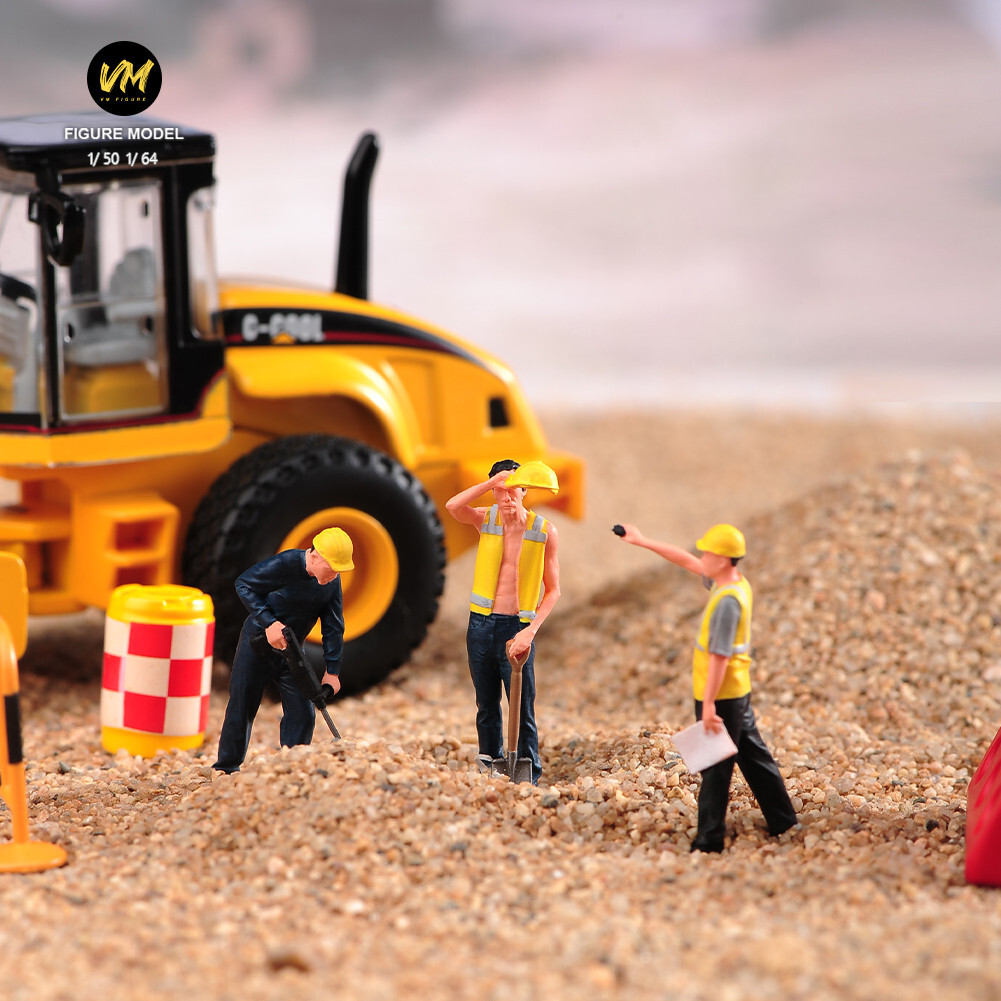 1/64 6pcs Figurine Truck Workers Construction Scene Dolls Fit Cars vehicle Toys