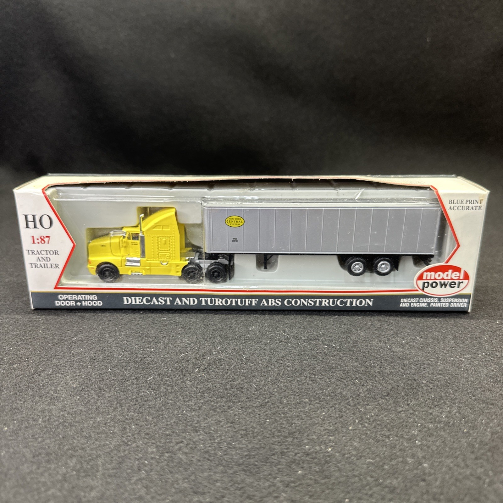 #18005 Model Power HO 1/87 New York Central Semi Truck Tractor w/STD Box Trailer