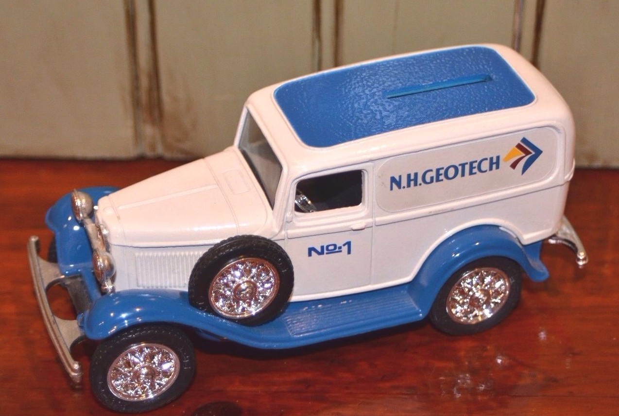 Ford 1932 Delivery Van Bank Car – N.H.Geotech toy truck model replica by ERTL