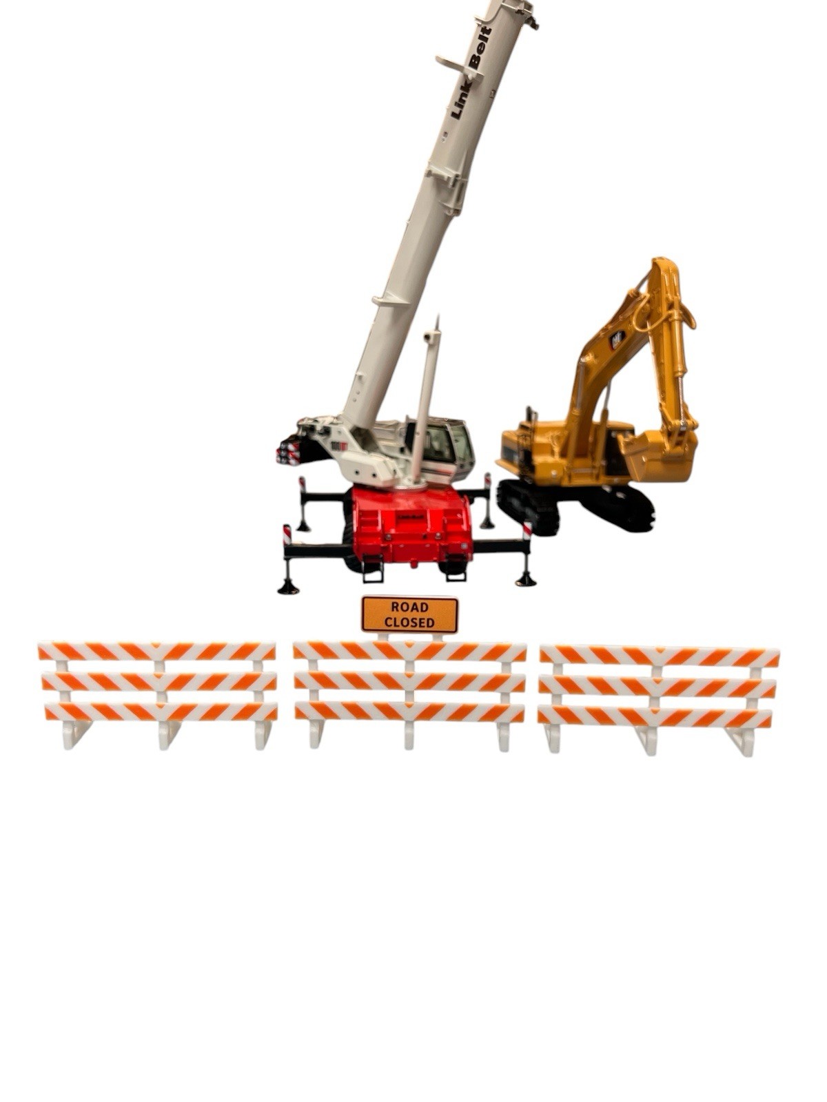 50:1 Scale Type III Barricade 3 Pack with Road Closed Sign
