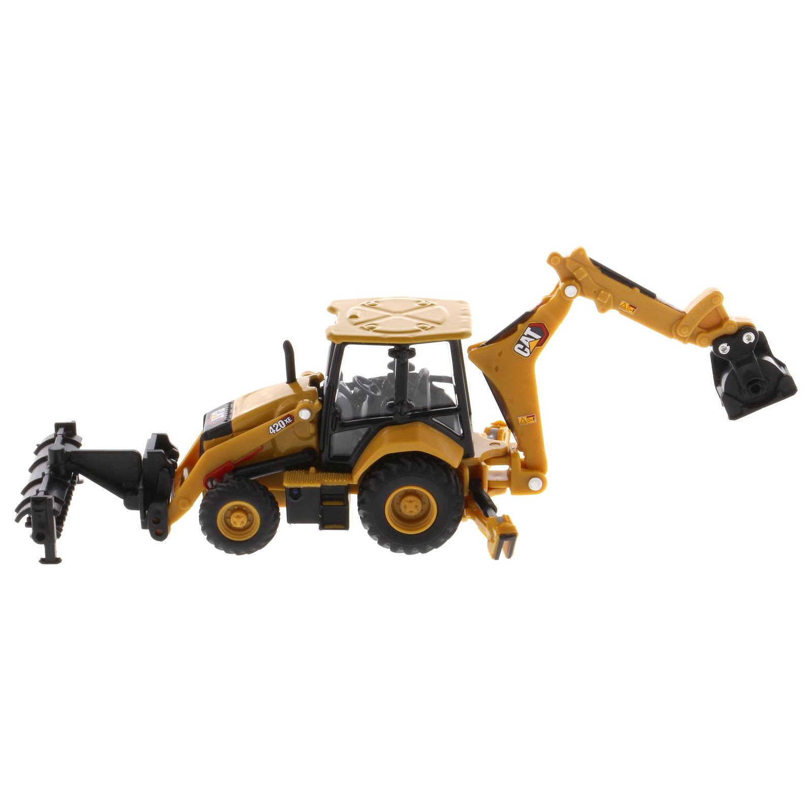Diecast Masters 1/64 Caterpillar 420 XE Backhoe Loader with Auger, Forks 85765