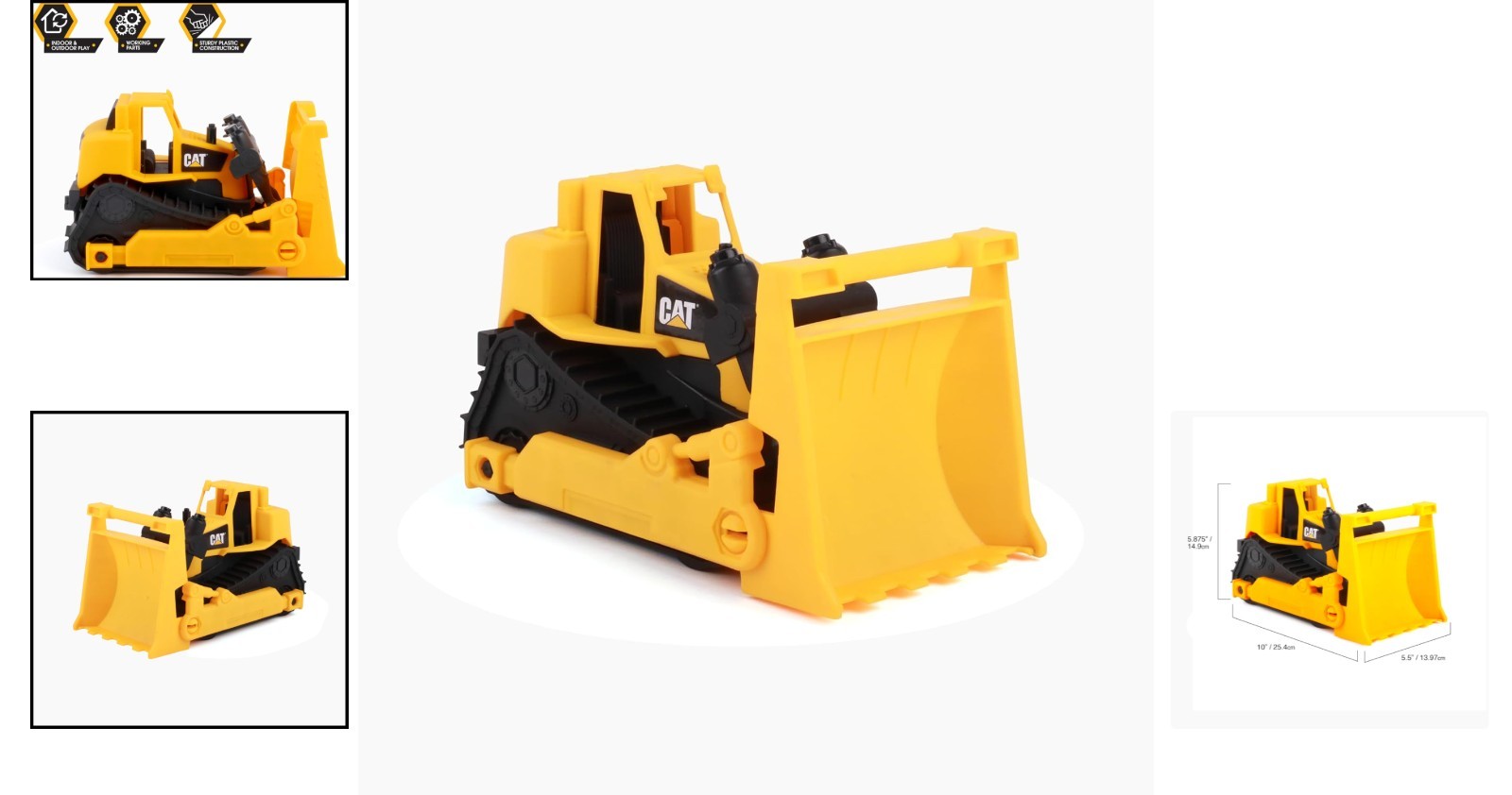 Cat Construction Fleet Bulldozer Toy for Kids 10 Inch Plastic Vehicle