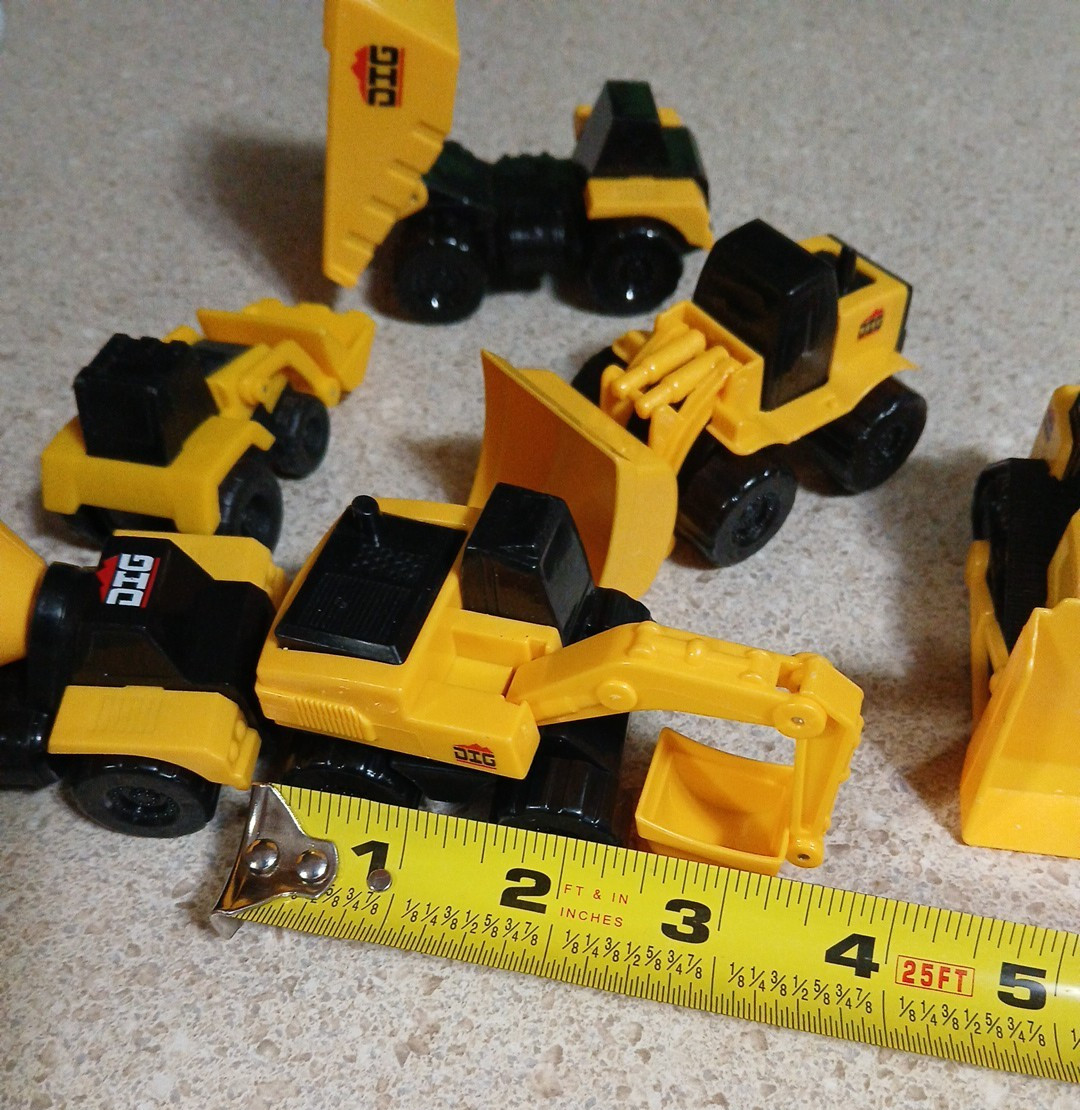 Dig Construction Lot of 6 Excavator Dump Trucks Backhoe Kids Toys Plastic