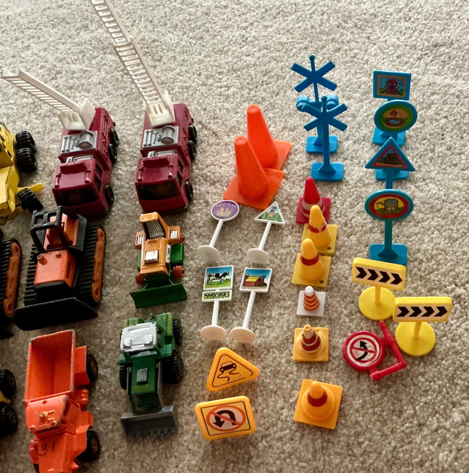 Vintage Diecast Construction Zone Lot of 12 Vehicles from 70’s to Early 2000’s