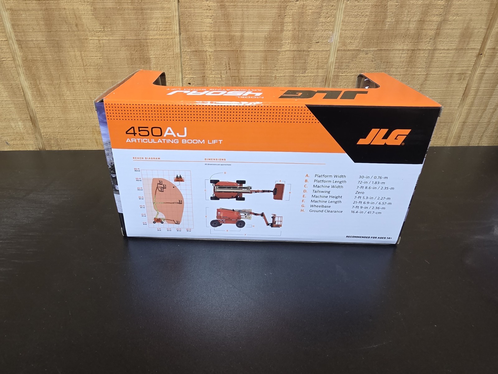 First Gear JLG 450AJ 1:32 Diecast Metal Articulating Boom Lift Model Orange